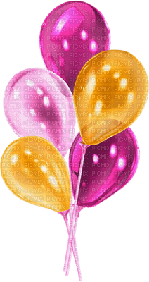 soave deco balloon birthday pink orange - gratis png