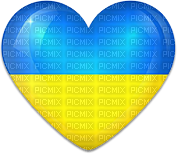 soave deco heart scrap blue yellow - Free PNG