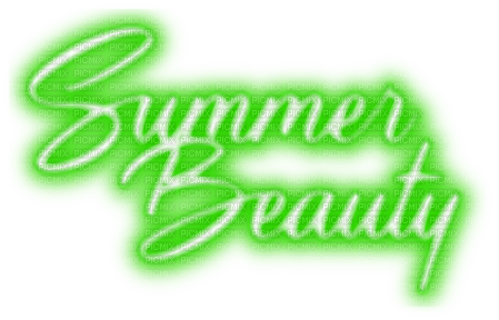 Summer Beauty.Text.Green - By KittyKatLuv65 - png gratuito