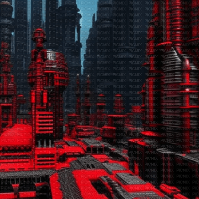 Red Cyberpunk City - ücretsiz png