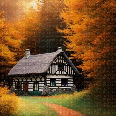 Old House in an Autumn Forest - darmowe png