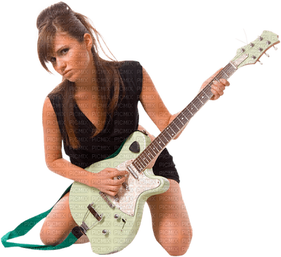 Kaz_Creations Woman Femme Guitar - png ฟรี