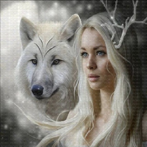 fairy with wolf - бесплатно png