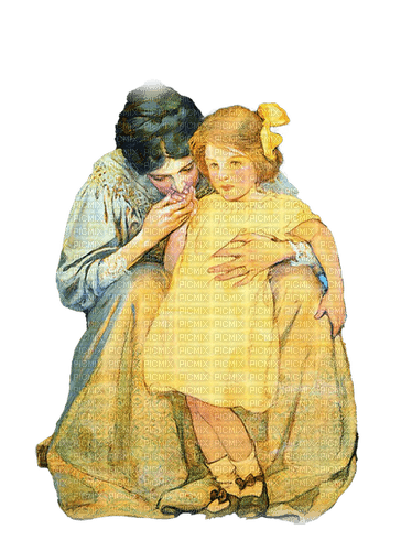 kikkapink vintage mother day child woman - 免费PNG