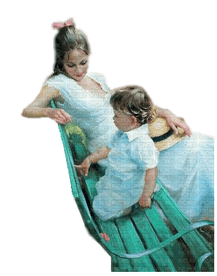 kvinna-mamma-pojke-sitter bänk - besplatni png