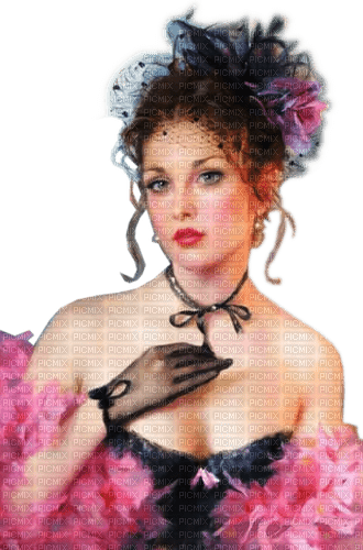 Rena pink Vintage Woman Painting Porträt - kostenlos png