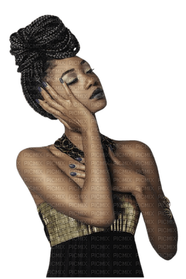 Woman Black Gold  - Bogusia - Free PNG