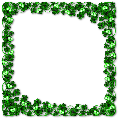 Clovers.Frame.Green - Free PNG