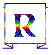Lettre R Arc en ciel - GIF animado grátis