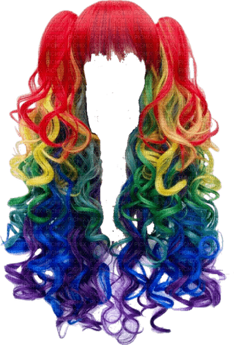 Wig, rainbow - 無料png