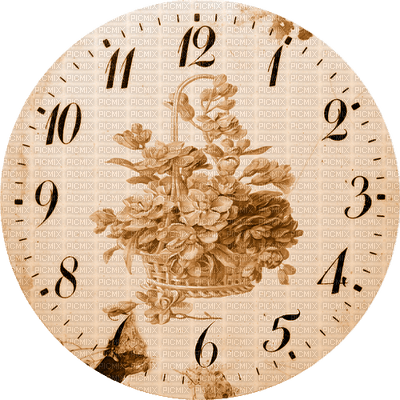 Clock-Parts, Clock-Face, Clocks, Deco, Decoration, Flower, Flowers, Brown - Jitter.Bug.Girl - PNG gratuit
