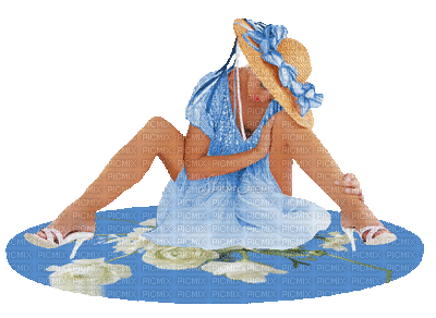 mulher em azul - Ingyenes animált GIF
