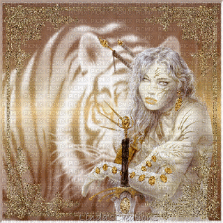 mujer y animal by EstrellaCristal - Δωρεάν κινούμενο GIF