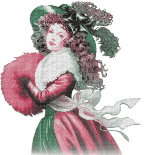 soave woman vintage winter hat autumn pink green - besplatni png
