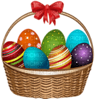 Kaz_Creations Easter Deco Eggs In Basket - bezmaksas png