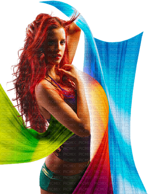 Kaz_Creations Women Woman Femme Red Head Redhead Colours Colourful - 無料png