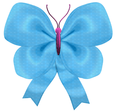 kikkapink deco scrap blue bow butterfly - 免费PNG