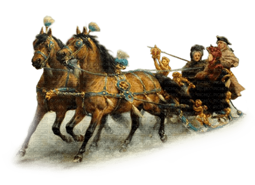 caballos trineo real vintage  dubravka4 - PNG gratuit