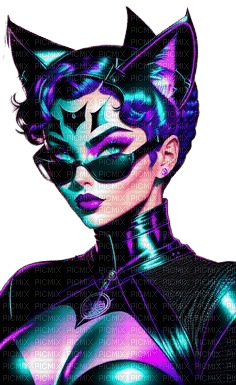neon cat woman - zadarmo png