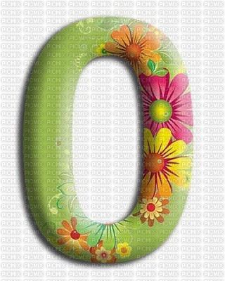 image encre numéro 0 fleurs bon anniversaire edited by me - Free PNG