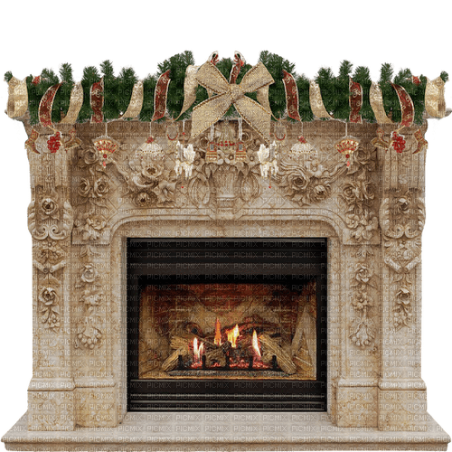christmas fireplace - PNG gratuit