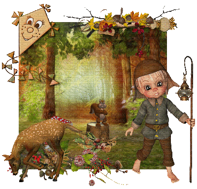 automne doll fond gif  autumn doll - GIF animado gratis