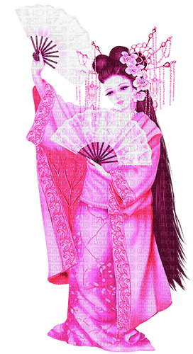 Asian.Woman.Pink - nemokama png