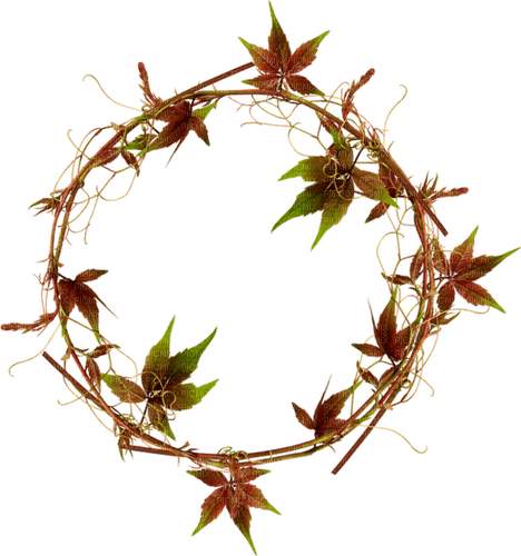 kikkapink deco circle leaves frame autumn - ücretsiz png