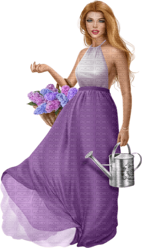 Woman. Spring. Lilac. Leila - Free PNG