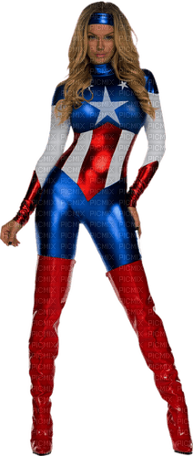 Girl in Captain America Costume - Free PNG