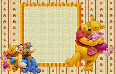 image encre couleur anniversaire Pooh Eeyore Disney automne edited by me - darmowe png