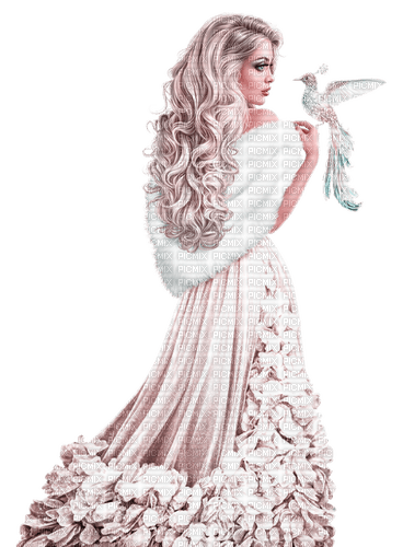 kikkapink woman winter bird fantasy - бесплатно png