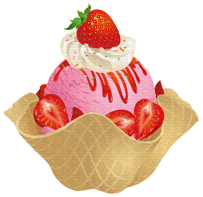image encre cornet de glacee blanc bon anniversaire fraise vanille multicolore edited by me - Free PNG