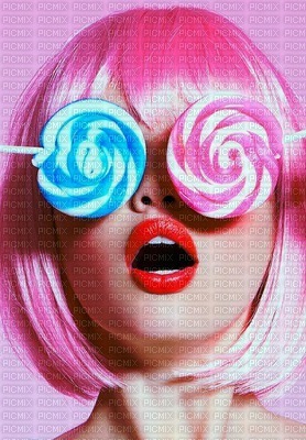 woman pink hair bp - 無料png