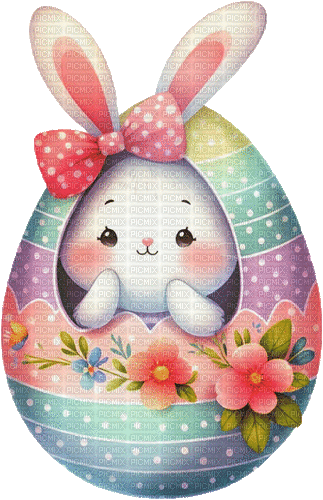 sm3 easter animated cute bunny color gif - GIF animé gratuit