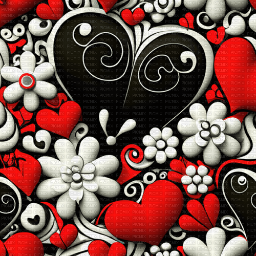 Background Heart Flower - Bogusia - бесплатно png