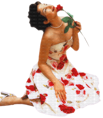 woman with flowers bp - bezmaksas png
