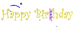 happy birthday text streamer gif  guirlande - Ingyenes animált GIF