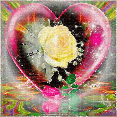 soave background valentine  animated heart flowers - Ingyenes animált GIF