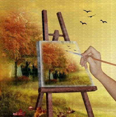 autumn painting bg - δωρεάν png