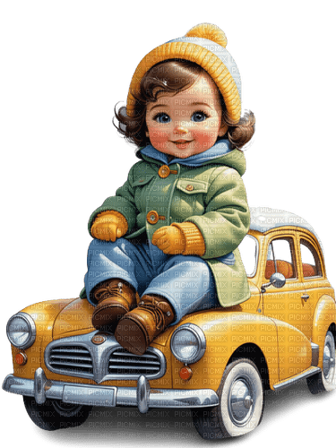 loly33 enfant voiture hiver - безплатен png