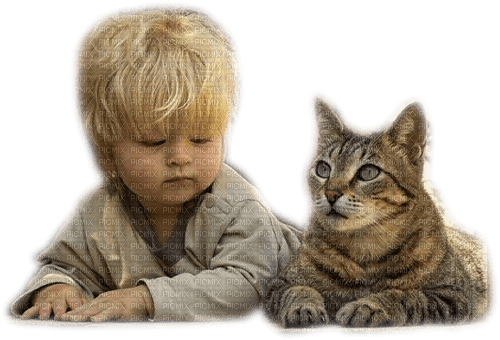 niño i gato vintage dubravka4 - png ฟรี