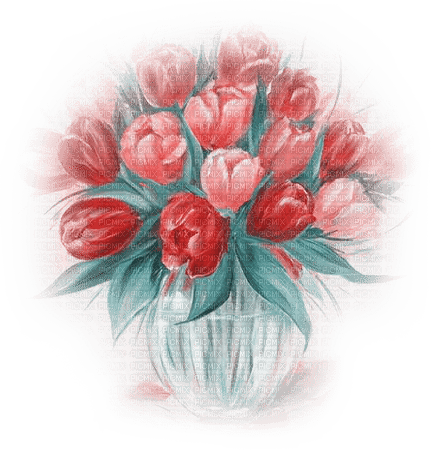 soave deco flowers vase spring tulips pink teal - gratis png