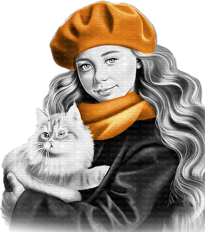soave woman hat cat animals fashion autumn winter - Free PNG