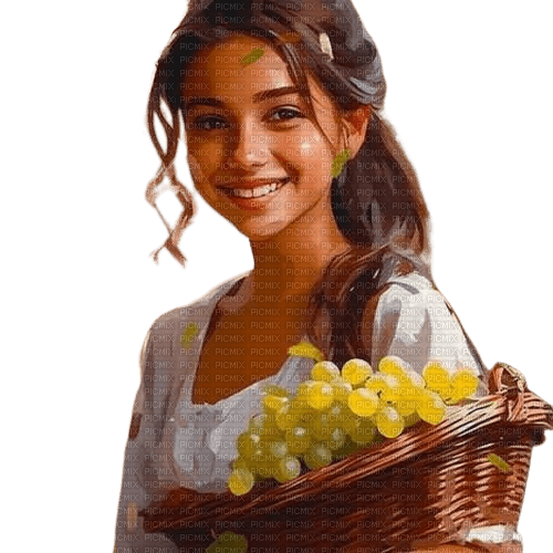 frau, woman, femme, fruit, herbst, autumn - Free PNG