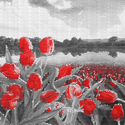 soave background animated vintage flowers field - Бесплатный анимированный гифка