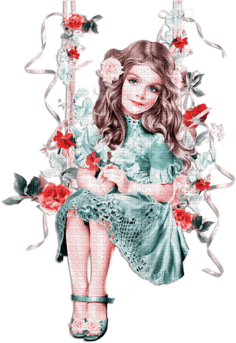 soave children girl spring flowers spring swing - png gratuito