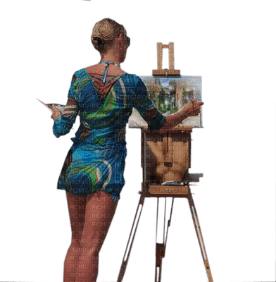 Kaz_Creations Woman Femme Painter Artist - PNG gratuit