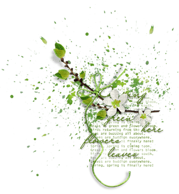 green-grön-flower-text-deco-effect-minou52 - ilmainen png