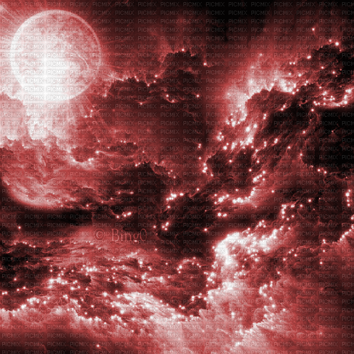 Y.A.M._Fantasy Landscape moon background red - GIF animado grátis
